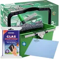 ReinigungsBerater Fensterputz Set Glasreinigungs Set 6 teilig mit Handpad Fensterwischer und Träger 35 cm, Mikrofaserbezug, Eimer 12 L AK013