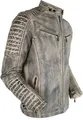 Herren Bikerjacke Gesteppt Vintage Retro Weiß Biker Jacke Somerjacke Lederjacke(S)