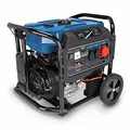 Scheppach Benzin Stromgenerator SG7100x mit E-Start | 4-Takt Benzin Motor mit 12PS | 5400W Leistung | 2x 230V | 1x 400V Steckdose | 12V Anschluss | 25L Tank | AVR-Technologie | inkl. Fahrvorrichtung