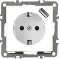 Schuko Steckdose 230V mit USB QUADRA weiß
