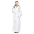 Arus Damenbademantel Pandora, extra lang, mit Kapuze, 100% Baumwolle, für Spa & Zuhause, langform, 100% Baumwolle, Kapuze, Gürtel, mit Kapuze, extra lang, 100% Baumwolle weiß XL