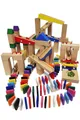 Calmado Kugelbahn Dominosteine Set, Domino Steine Spiel aus Holz im Set ink. Tasche