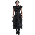 Metamorph Vampir-Kostüm Wednesday Schwarzes Ballkleid für Frauen schwarz S
