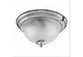 Licht-Erlebnisse Deckenleuchte AMERICAN DINER, ohne Leuchtmittel, Glas Metall 30 cm breit IP44 Chrom E14 2-flammig rund Vintage