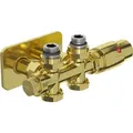 Mexen G00 thermostatisches Set Winkel/Gerade mit Blende S, Duplex, DN50, gold - W908-900-910-50 - Gold