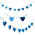 Herz Girlande 3D Blau Hochzeit Feier Deko Herzen Liebe Romantik Valentinstag