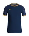 JAKO Iconic Trikot Kinder Navy, Marine, Gold, Gr. 128 - Nachhaltiges Sport Shirt Kurzarm aus 100% recyceltem Polyester, Feuchtigkeitstransportierend