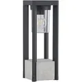 Lucande Sockelleuchte Kalisa, E27, IP44, 42 cm, grau, Metall - Silber/Grau