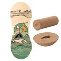 F2 Set Balance Board Peanut 86x32cm + Halbkugel und Korkrolle