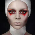 Rote Farbige Halloween Kontaktlinsen Kostüm Zombie Vampir Fasching Dämonen Fun