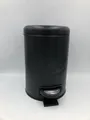 WENKO Kosmetik Treteimer Leman Schwarz, 3L, Stahl, Bad/Küche/Büro