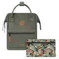 CABAIA Freizeitrucksack Rucksack mit Laptopfach Adventurer Vegan Nubuck Backpack 10L Busan tannengrün - dunkelgrün