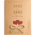 the lazy panda card company Natürliche Hochzeitskarte mit echter Juteschleife auf der Vorderseite. Hergestellt aus recyceltem Karton