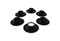 MamboCat Kaffeeservice 18tlg Kaffeeservice Panther schwarz Steingut 6 Personen, Steingut