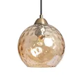 LEDKIA LIGHTING - Hängeleuchte Cornelio | Klassisches Design der 1920er Jahre | E27 Fassung für LED-Glühbirnen | Geeignet für Esszimmer, Wohnzimmer, Büros | IP20 Schutz, Bernstein, Glas