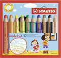 Multi-Talented Pencil - STABILO woody 3 in 1 - Pack of 10 - Assorted Colours