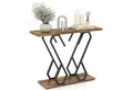 COSTWAY Konsolentisch, Marmor schmal, Metallrahmen in Schmetterlingsform Gold