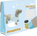 Décopatch KIT026C Bastel Set Pappmaché Mini Dackel (ideal für Kinder, 19 x 13,5 