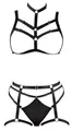 Cottelli LINGERIE - Harness-Set, 3-teilig, passender Slip, Bondage, schwarz, S-L