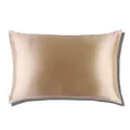 SLIP 22 Momme Seidenkissenbezug in 51 x 76cm - aus 100% Maulbeer Seide, mit Reißverschluss, atmungsaktiv, ideal für Allergiker, Karamell