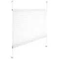 Woltu Plissee, halbtransparent, Klemmfix, Klemmfix, Klemmfix ohne Bohren oder zum Bohren für Fenster & Tür weiß 110 cm x 130 cm