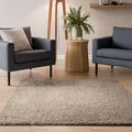 Interiyou Hochflor Teppich Sofia - 160x160 cm Beige - flauschig und einfarbig - waschbar und rutschfest - weicher Langflor