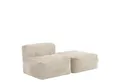 icon Sofa Modulares Sessel mit Hocker aus Cord Flauschig „Zen“, Spar-Set, Schaumstoff Füllung, für Wohnzimmer, für Schlafzimmer