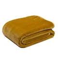 Gözze - Premium Cashmere-Feeling Wohn- und Kuscheldecke, 500 g/m², 180 x 220 cm - Senf