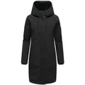 Navahoo Wintermantel Hageltanz 14 Warmer Damen Kurzmantel mit Kapuze schwarz L (40)