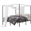 VEVOR Himmelbettrahmen (Kingsize), Metallhimmelbett (363 kg belastbar) mit Himmelbett-Design, robuste Stahllattenstütze, Stauraum unter dem Bett, ...