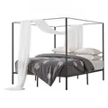 VEVOR Himmelbettrahmen (Kingsize), Metallhimmelbett (363 kg belastbar) mit Himmelbett-Design, robuste Stahllattenstütze, Stauraum unter dem Bett
