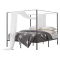VEVOR Himmelbettrahmen (Kingsize), Metallhimmelbett (363 kg belastbar) mit Himmelbett-Design, robuste Stahllattenstütze, Stauraum unter dem Bett, kein Boxspring erforderlich, Netzrahmen Schwarz