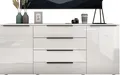 borchardt Möbel Sideboard Tom, moderne Kommode mit dunklen Metallgriffen, 166cm, 2 Türen 4 Schubfächer, variable Einlegeböden, viel Stauraum