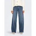 ONLY High-waist-Jeans ONLMADISON – High-Waist-Jeans mit modischen Abriebeffekten Abriebeffekte, casual, weit, Denim blau XS (34)