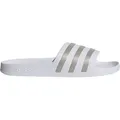 Adidas Unisex Adilette Aqua - 43 - Cloud White / Platinum Metallic / Cloud White