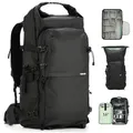 TARION Kamerarucksack Rolltop Wasserdicht Fotorucksack: 35L Professionelle Fotografie Kameratasche mit 16 Zoll Laptopfach Seitlicher Zugang für Reise DSLR Drones XProber