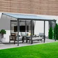 HOME DELUXE Terrassenüberdachung "SOLIS", 618x303x206/250 cm, Grau