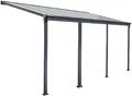 Terrassenüberdachung 618 x 303 x 226 / 278 cm (Grau)