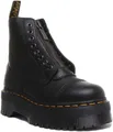 DR MARTENS Sinclair Damen Spitze & Reißverschluss Plateau Stiefel Schwarz Größe