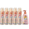 6er Set: Balea Deospray Parfum Deodorant Pure Elegance, 5x150 ml, 24 h Deoschutz, Elegant floraler Duft, 0% Aluminium (ACH)- 1 x Cremeseife, 500 ml