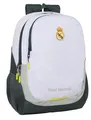 safta Real Madrid Equiicion 25/26 Schulrucksack für Kinder, ideal für Kinder verschiedener Altersgruppen, bequem und vielseitig, Qualität und Widerstandsfähigkeit, 32 x 16 x 44 cm, weiß, M, Casual