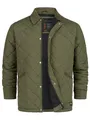 Indicode Herren INDram Steppjacke mit Cordkragen und Rautensteppung | Daunenjacke für Männer Army, S