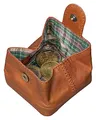 Benthill Kleine Münzbörse Leder | Echt Leder Minibörse für Münzen | Mini Kleingeldschütte | Wiener Schachtel | Münzbeutel,Farbe:Braun
