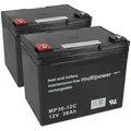 Ersatzakku für E-Scooter Rapid 2 2x Multipower 12V - 36Ah Zyklenfest AGM VRLA