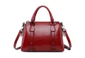 LuxusKollektion Handtasche Damen Leder Handtasche Henkeltasche Umhängetasche 21 cm Weinrot