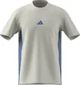 adidas Men's Essential Three Stripes Single Jersey Tee, Off White/ray Blue, XL