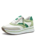 Tamaris Comfort Damen Plateau Sneaker mit Reißverschluss Sportlich, Mehrfarbig (Green Comb), 38 EU