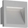 ledscom.de LED Wandeinbauleuchte NOLA, Downlight für außen, IP54, grau matt, 90 x 90mm, warmweiß