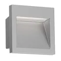 ledscom.de LED Wandeinbauleuchte NOLA, Downlight für außen, IP54, grau matt, 90 x 90mm, warmweiß