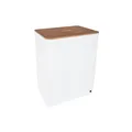 Handed By Grand superb & lid Open Basket Rectangular White superb with Wooden lid